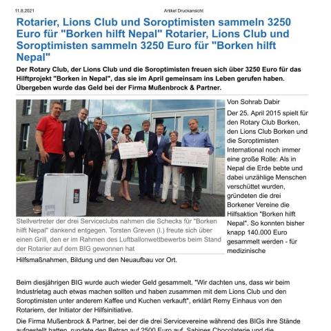 20150723 BZ Borken hilft Nepal